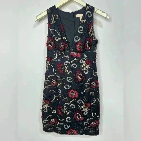 Aidan By Aidan Mattox Cocktail Embroidered Dress Size 2 - Picture 1 of 5